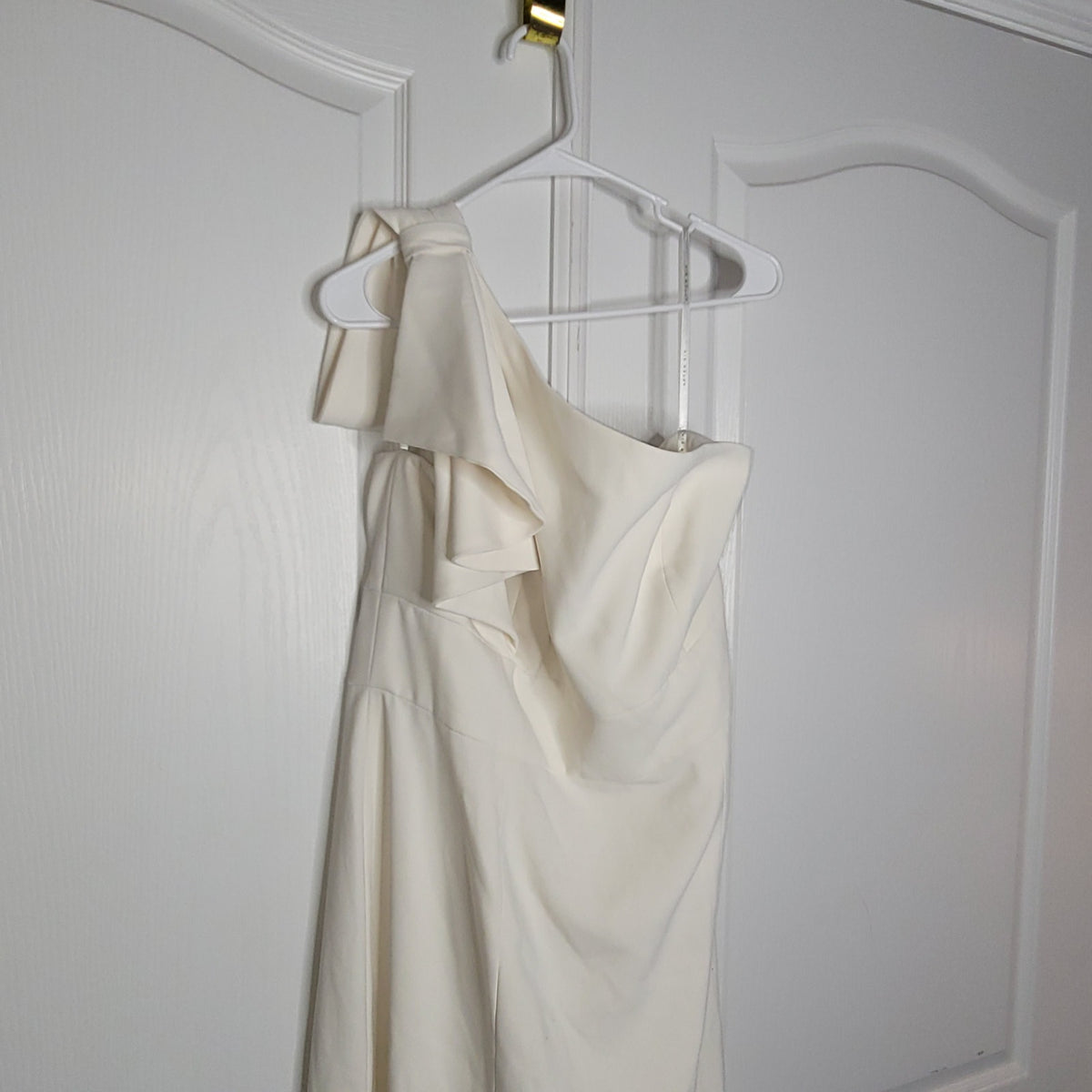 After Six Wedding Dress Size 18 Style 6769 NEW Ivory One Shoulder Bow FORMAL