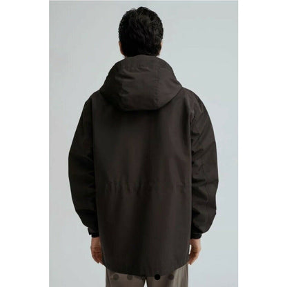 Noize Windbreaker Techno Bonded Hooded Rain Jacket Long Sleeve Black SZ X-Large