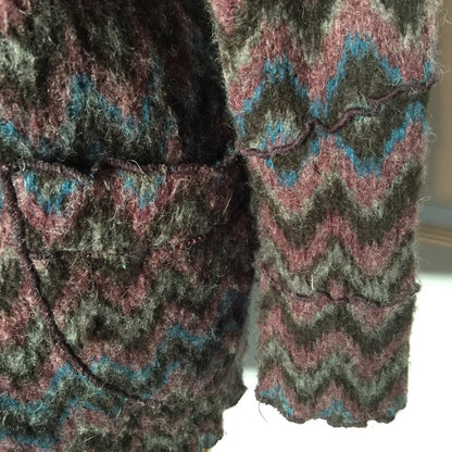 Aztec fuzzy long sleeve sweater FOCUS Wool blend Medium BOHO Tribal Western VTG