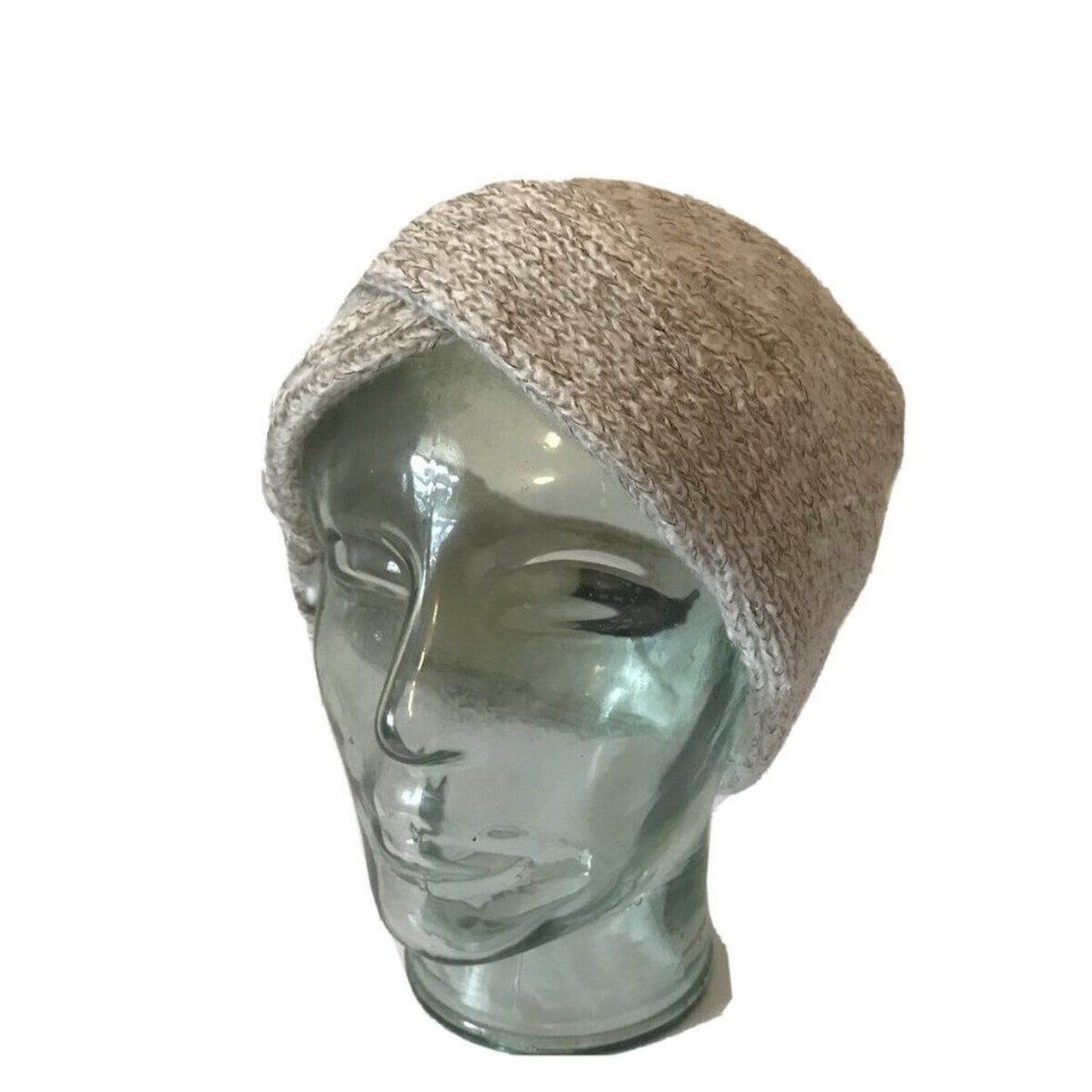 DKNY Fleece Lined Grey Headband Front Twist Hat Band