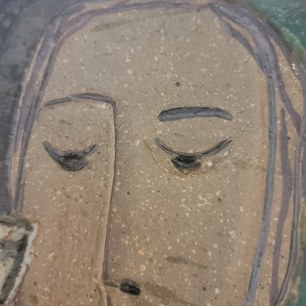 Art Pottery Glaze Couple pair Clay Relief Wall Tile Plaques Male female toasting