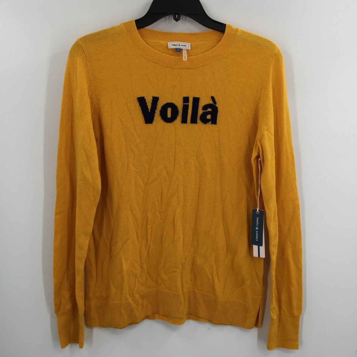 Courte & Rowe Voila Fine Guage Pullover Sweater Lightweight Yellow Size Small
