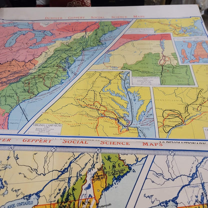 Denoyer Geppert Social Science School Roll Up Map Colonial Revolution 1960s