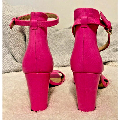 Vince Camuto Corlina Ankle Strap Block Heel Sandal Size 7M Barbie Pop Pink NWT