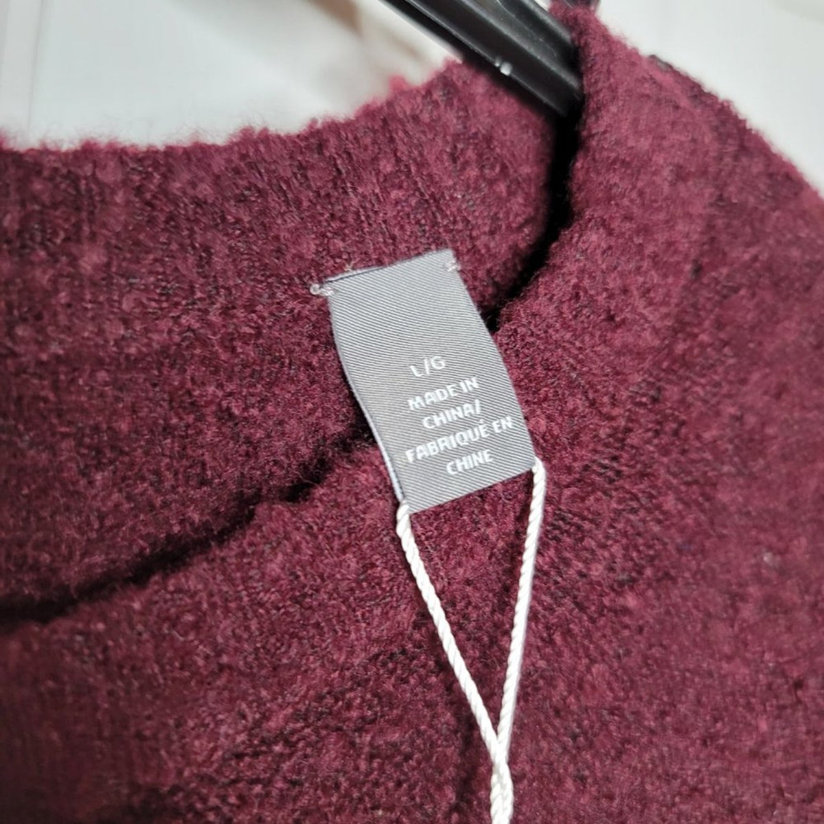 Michael Bastian Pullover Sweater Long Sleeve Crew Neck Boucle Beetroot Large