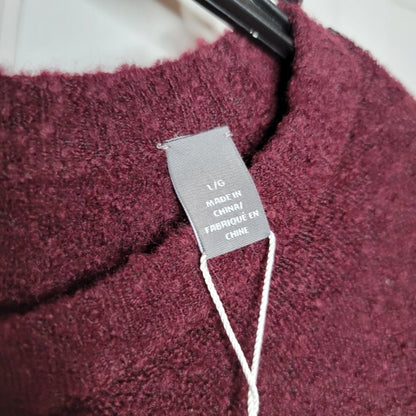 Michael Bastian Pullover Sweater Long Sleeve Crew Neck Boucle Beetroot Large
