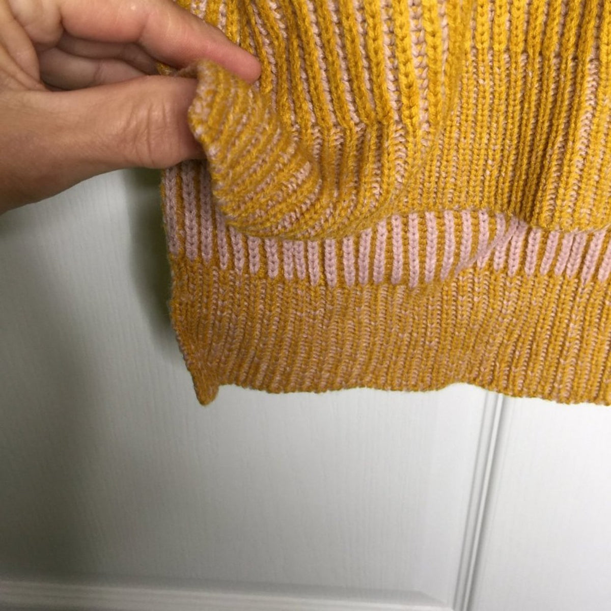Top Shop Pullover Sweater Long Sleeves Mock Neck Mustard 8-10 drop shoulder NEW
