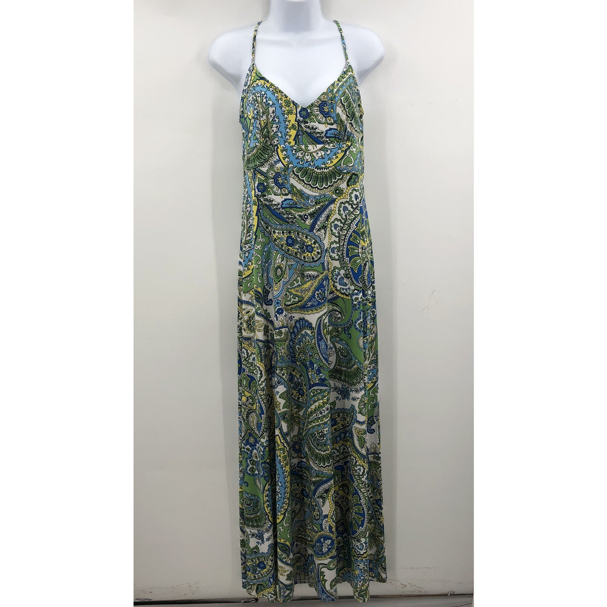 Ann Taylor LOFT Summer Sleeveless Sheath Maxi Dress Paisley Print Multi Size 10