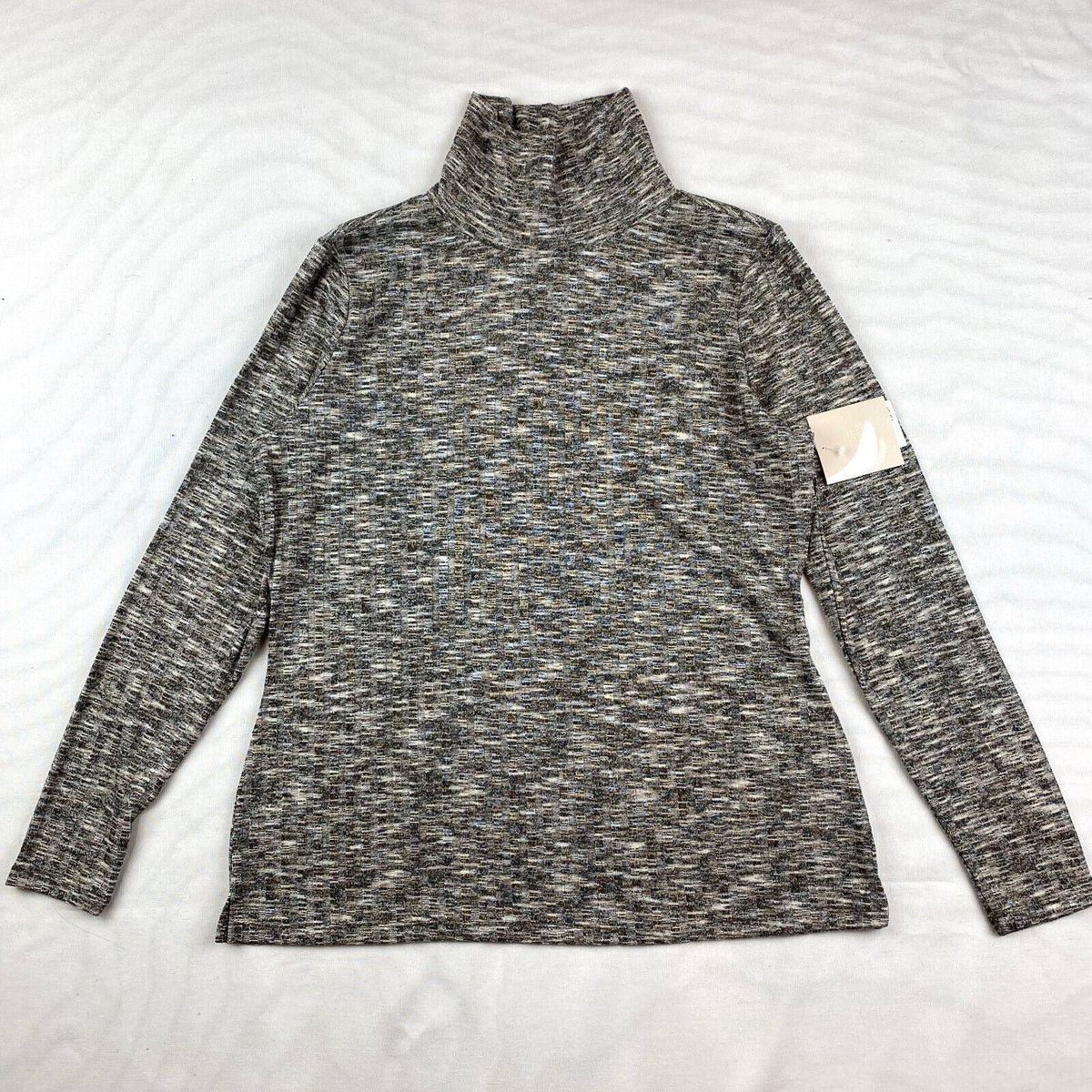 14th and Union gray Mélange Marled Rib Turtleneck long sleeve sweater medium NEW
