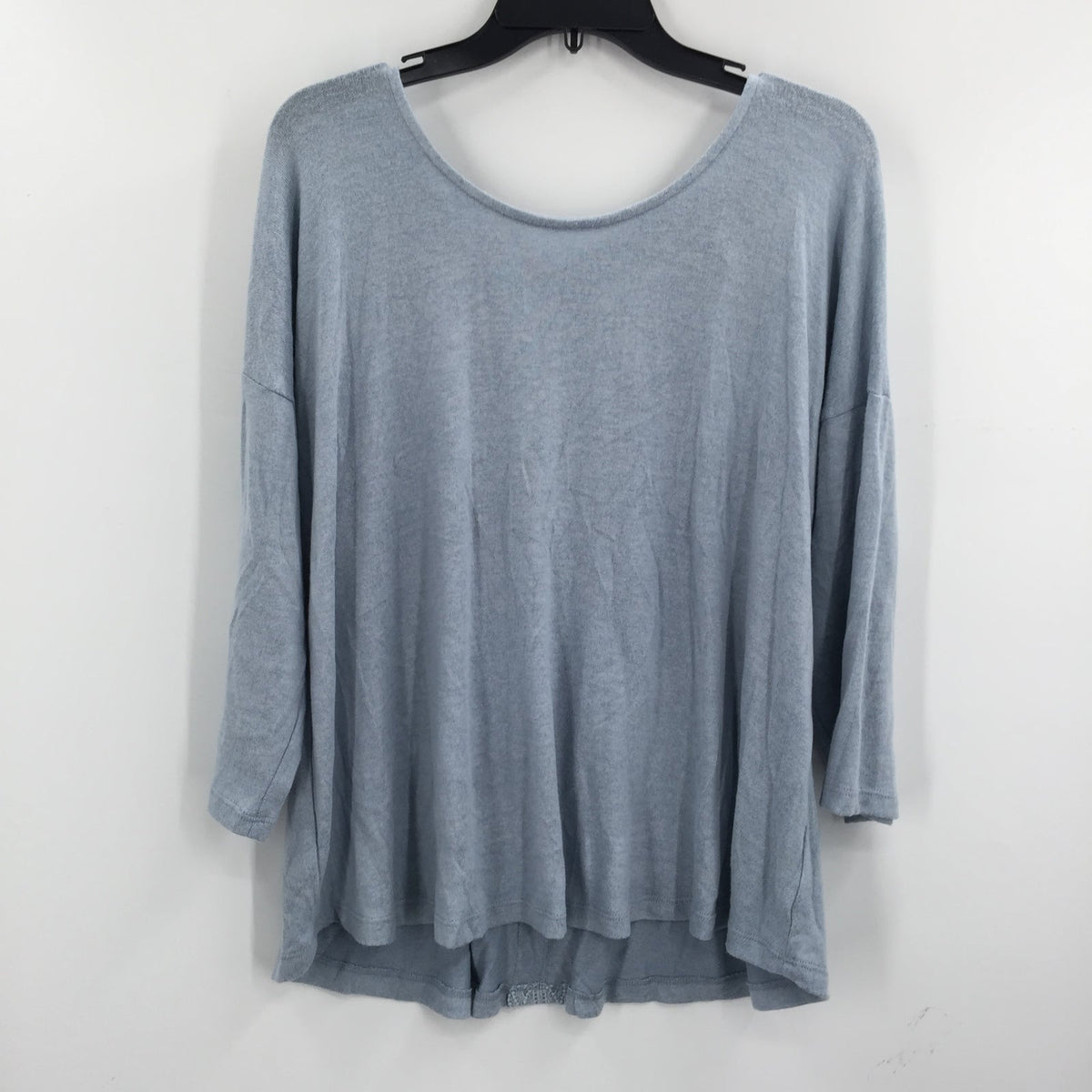 Bobeau Quarter Sleeve Crisscross Back Top Boat Neck Dusty Blue Size 1X
