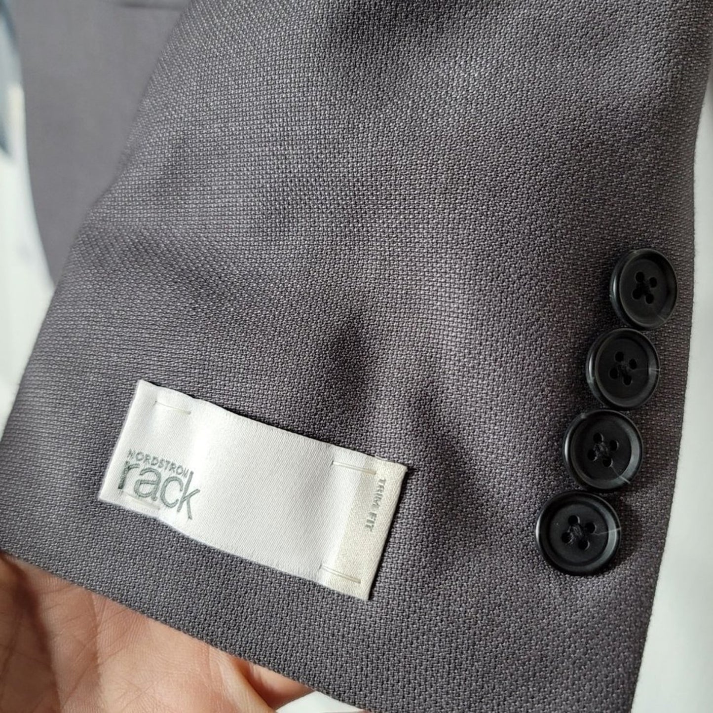 Nordstrom Rack Fit Flat Classic Blazer Size 30 S 2 button front Gray Grey