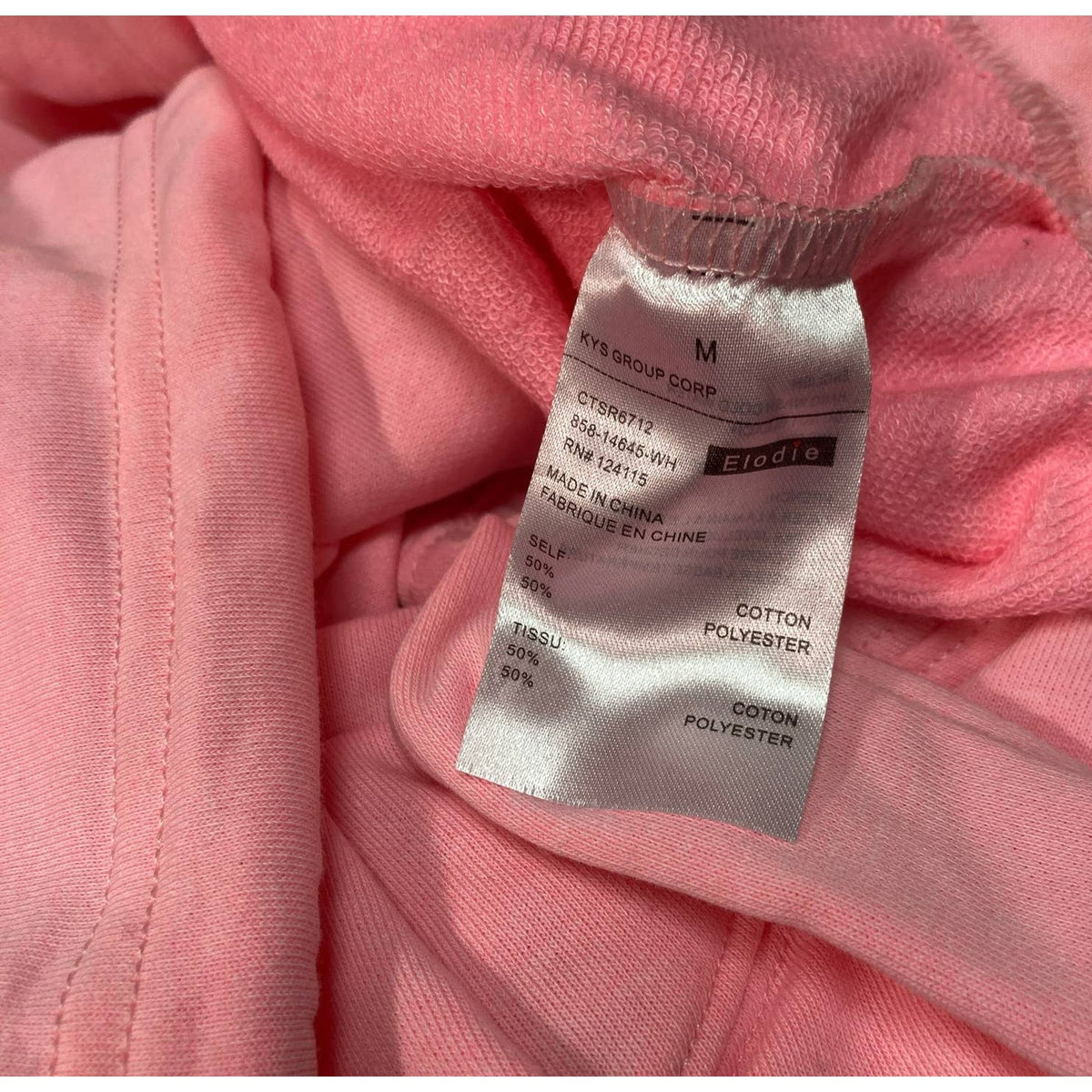 Elodie Womens French Terry Crop Sweatshirt Medium Neon Pink NEW Drawstring Waist