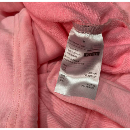 Elodie Womens French Terry Crop Sweatshirt Medium Neon Pink NEW Drawstring Waist