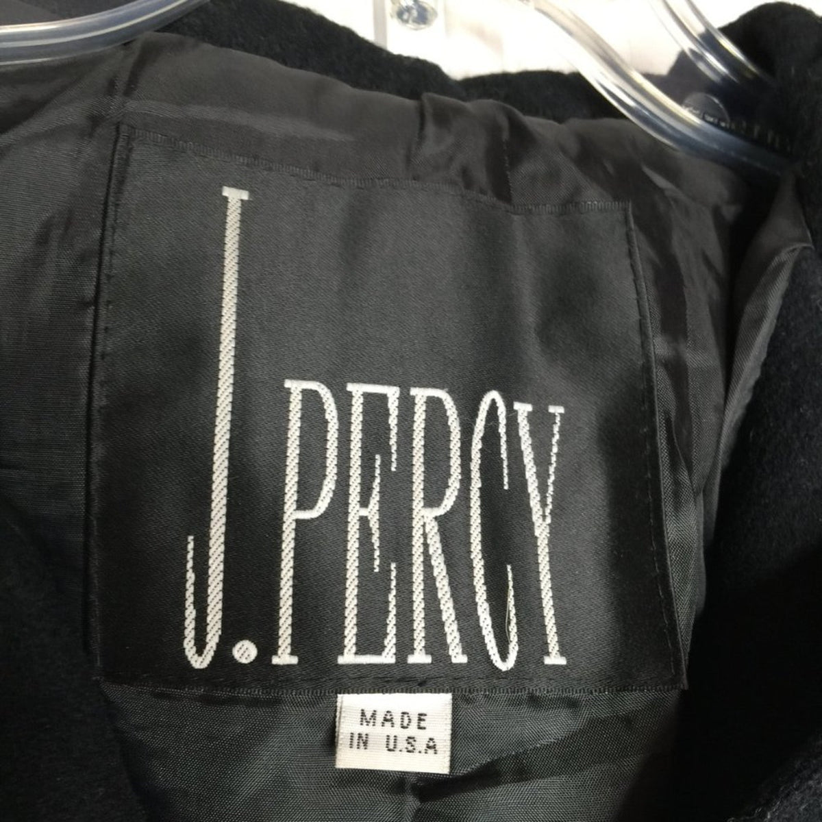 J. Percy Coat VINTAGE Wool Hooded Button Down Jacket Long Sleeve Black Small