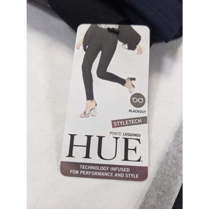 Hue Blackout Opaque Look Tights High Waisted Ponte Leggings Navy Size X-Small