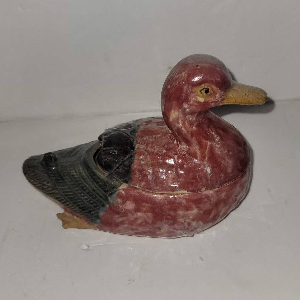 Duck sugar bowl Made in Portugal Handmade Pottery Clay