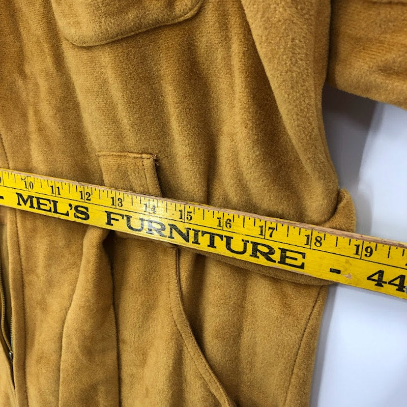 State Maine Vintage goldenrod jumpsuit large Velveteen One Piece Wide lapel