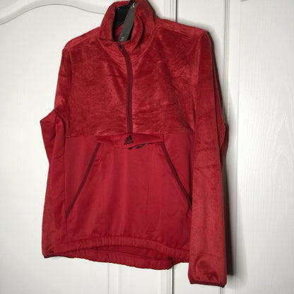 Adidas NWT Red Pullover Sweatshirt Long Sleeves Collared Medium