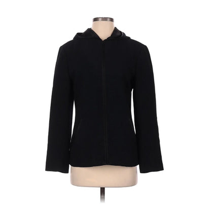 Gap Jacket Size S Solid Black Hidden Zipper Hoodie Adult Women Small