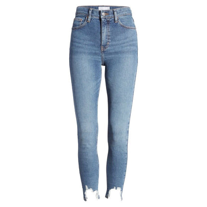Topshop Women's Jamie Jeans Size 4 W26 L30 NEW High Waisted Skinny Raw Hem