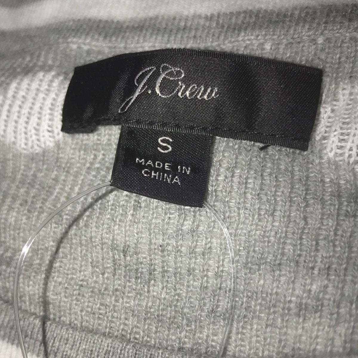 J. Crew Ivory Grey Polka Dot Crew Neck Pullover Size Small