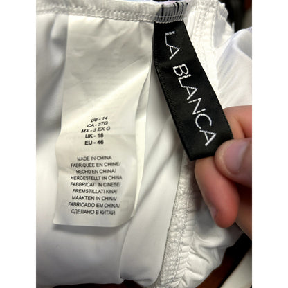 La Blanca NWT Spectrum White Cross Back One Piece Swimsuit Size 14