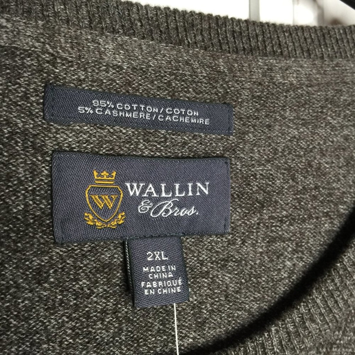 Wallin & Bros Classic Sweater Crew Neck Long Sleeve Olive Tuscan Marl Size XXL