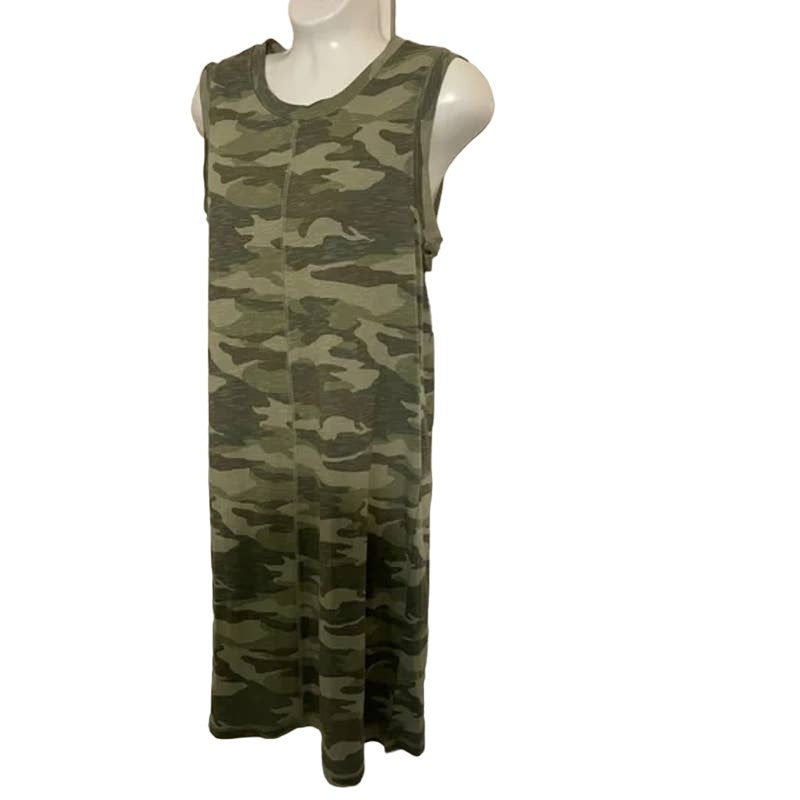 Caslon Sleeveless T-Shirt Dress XS/Extra Small Green Spring Camo NEW Muscle Tank