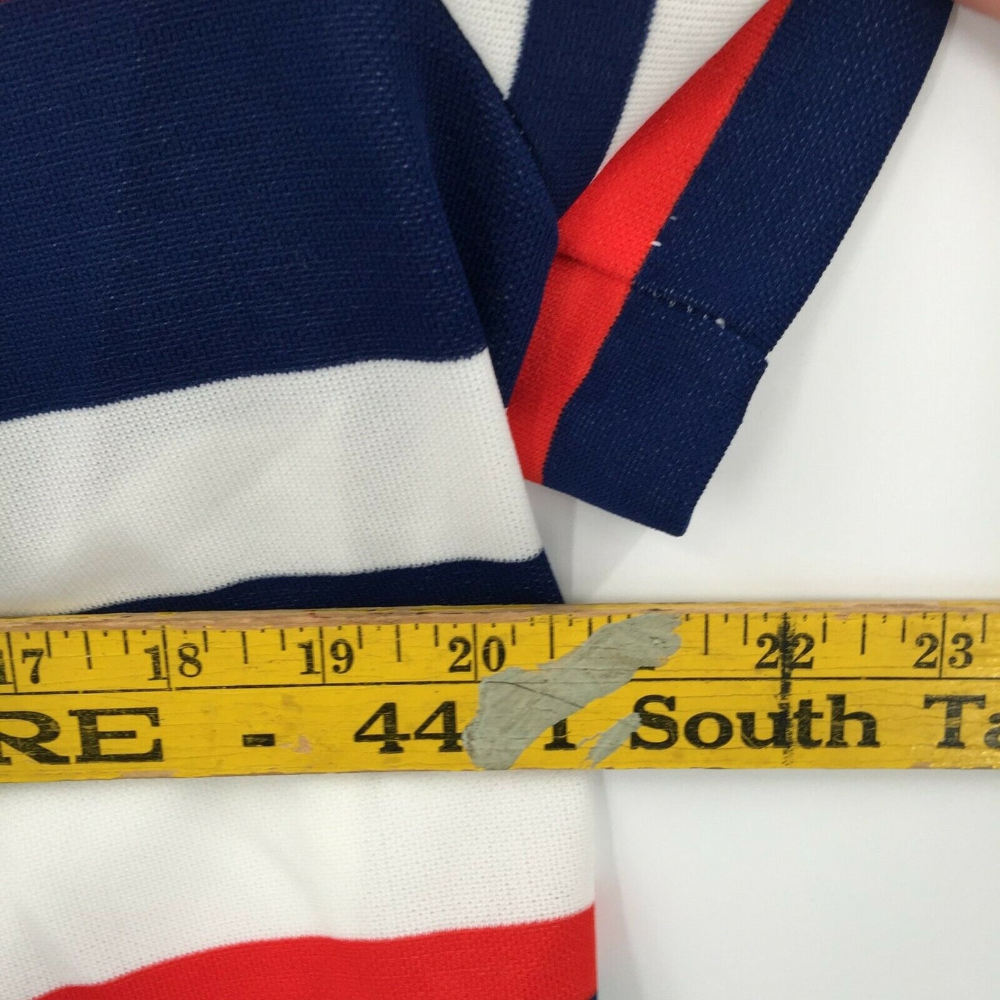 Vintage Red White Blue Patriotic Striped Casual Short Sleeve Open Front Jacket