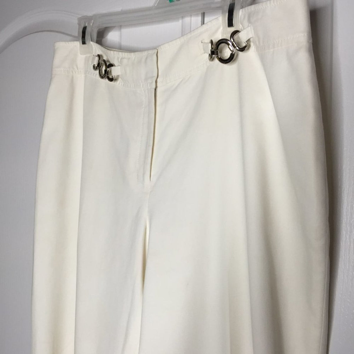Ann Taylor Loft Flare Leg Pants Fully Lined Ivory size XL career 36" Waist