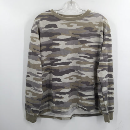 C&C California Womens Crew Neck Sweatshirt Long Sleeve Camo Green Size Small NWT