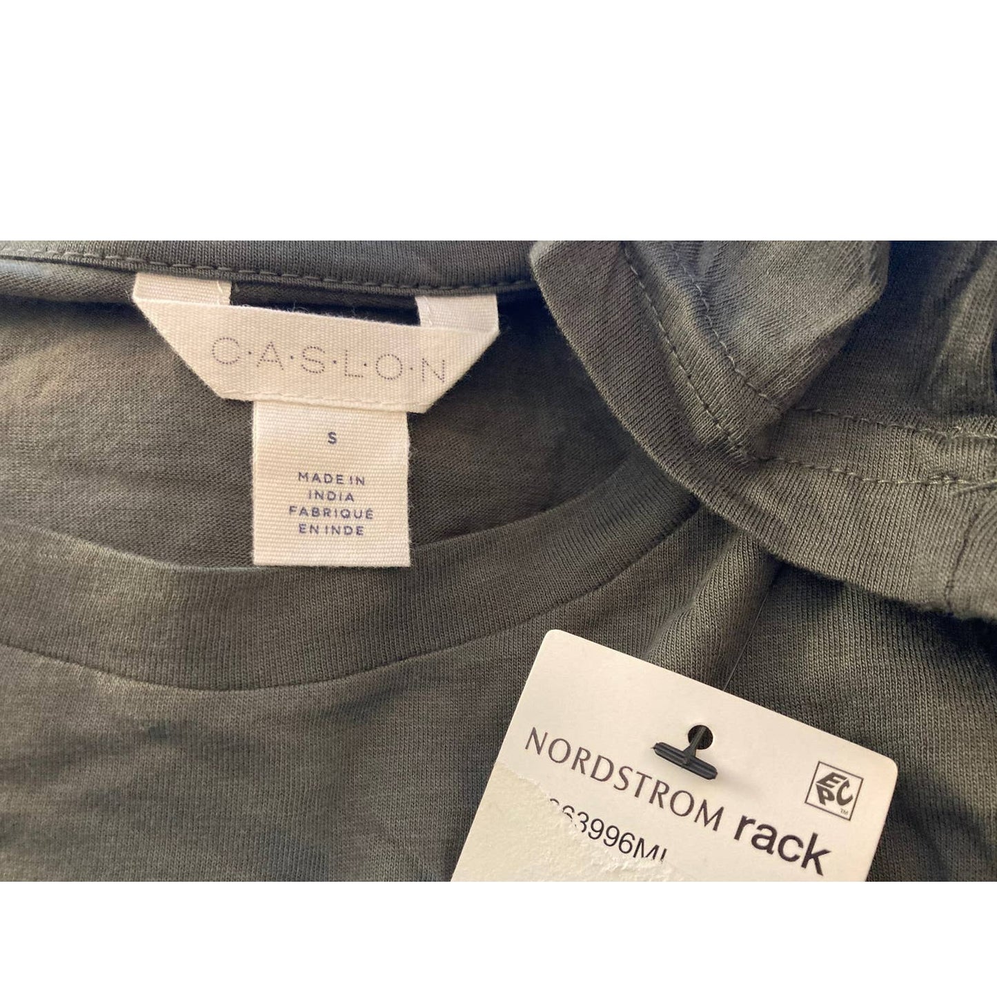 Caslon Lightweight Scoop Neck Cotton Long Sleeve Tee Shirt Top Sz Small Grey NWT