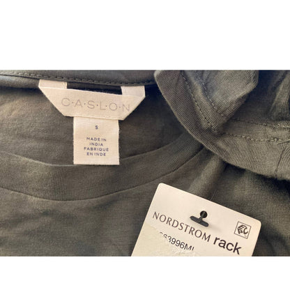 Caslon Lightweight Scoop Neck Cotton Long Sleeve Tee Shirt Top Sz Small Grey NWT