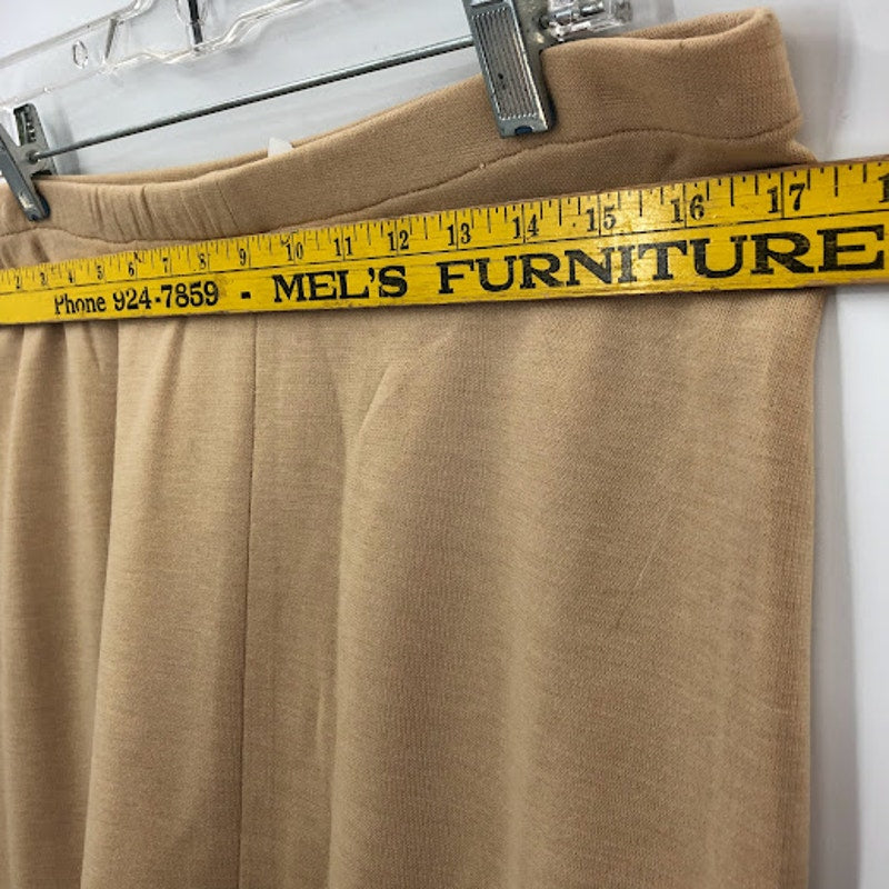 Vintage brown skirt Medium elastic waist homemade Stretchy Pencil PolyBlend