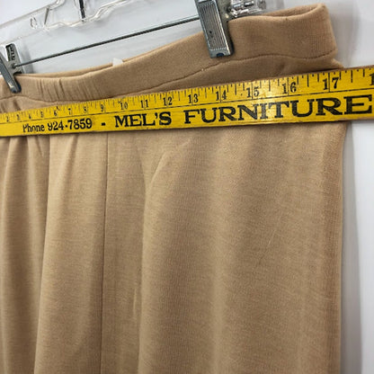 Vintage brown skirt Medium elastic waist homemade Stretchy Pencil PolyBlend