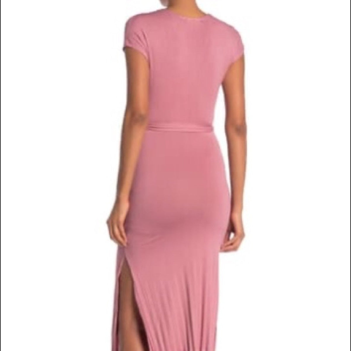Velvet Torch Cap Sleeve Faux Wrap Midi Dress Size Small