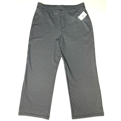 Sanctuary Pull On Flat Front Stretch Crop Pants Plus Sz 3X Black Mini Check NWT