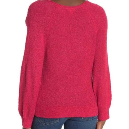 Abound sweater red Vneck Small casual NEW soft lightweight long sleeve Nubby
