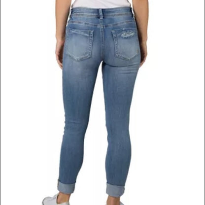 Índigo Rein Juniors Roll Cuff Skinny Blue Jeans Size 3/26WX27L