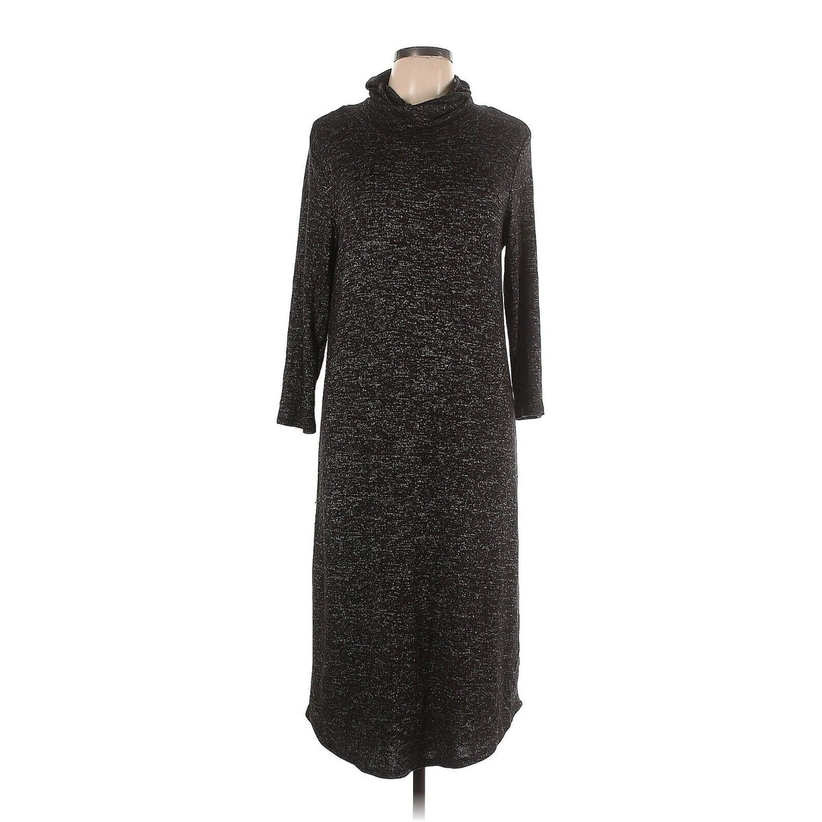 Bobeau Women's Built-In Mask Cowl Neck Sweater Dress Sz XS Extra Small Black NWT