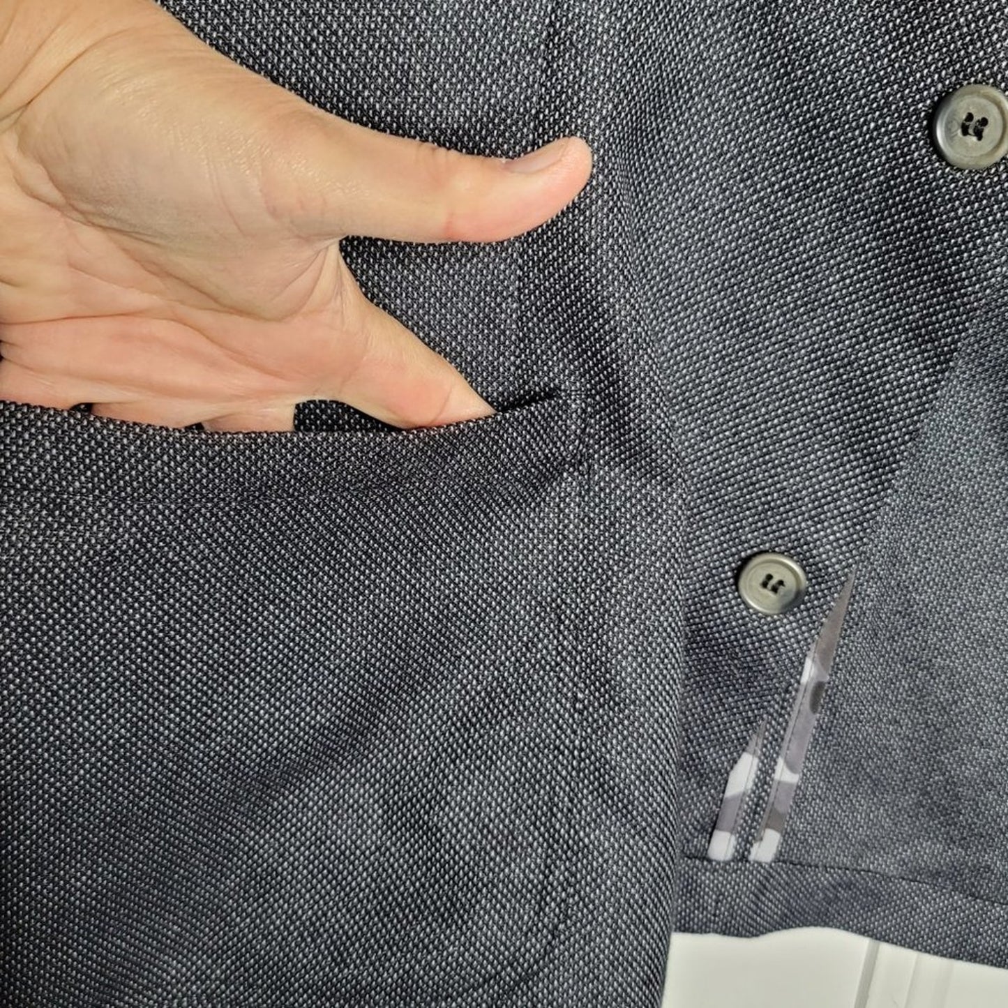 Report Collection Pin Dot Woven Notch Lapel Blazer Extra Large Men's Jacket NEW
