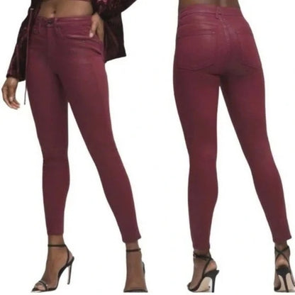 Good American Skinny Sculpting Super Stretch Jeans Sz 10/30 in Burgundy NWT