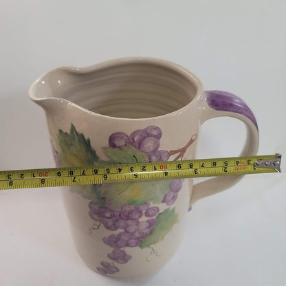 Handmade Pitcher Jug Grapes handle Master POTTER  Tommy Humphries green purple