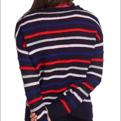 Court & Rowe NEW Navy Crush Stripe Sweater XSmall