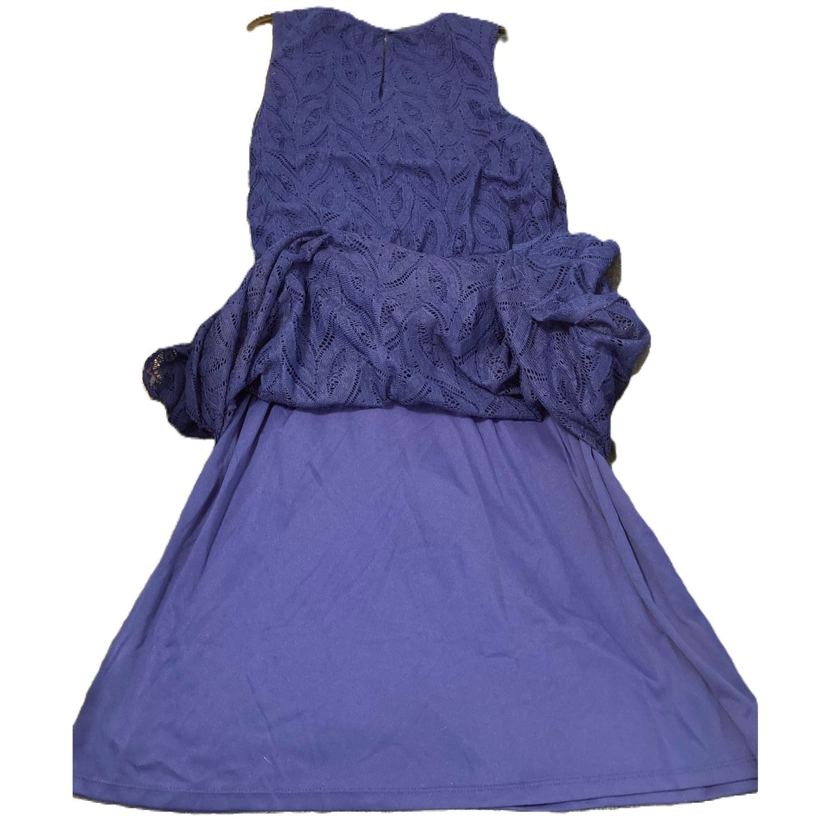Sleeveless Peplum Waist Lace Overlay Maxi Dress Sz XL/Extra Large Blue