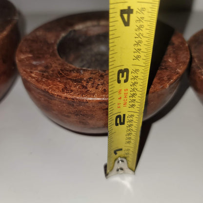 3 PIECE set handmade clay smudge pots incense bowl Candle holders MCM Vessel