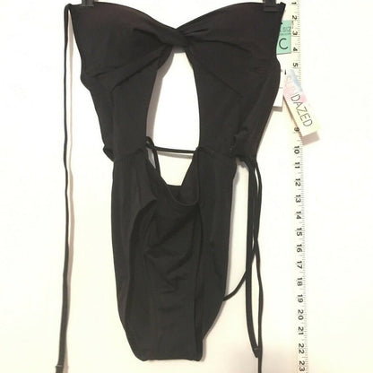 Sundazed NEW Willa Twist Black Lace Up One Piece Size 32C