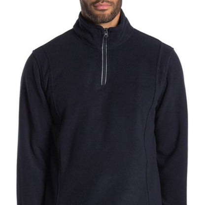 1946 Vintage Fleece Knit Pullover Sweater Partial Zip Long Sleeves Navy XXL NEW