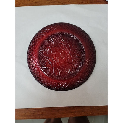 Vintage Ruby Red Cristal D'Arques Durand of France 8" Salad Plate