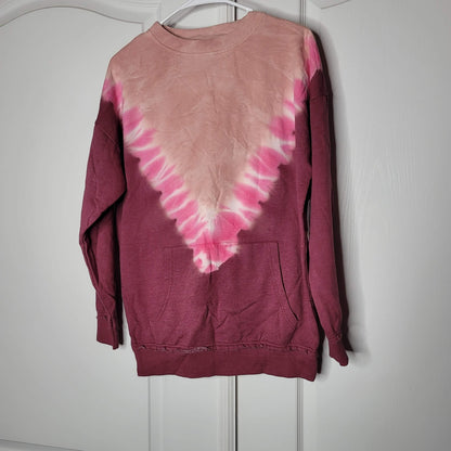 BP. Tie Dye Pullover Sweatshirt Long Sleeve Kangaroo Pockets Pink Size XS